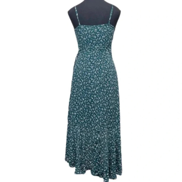 Abercrombie & Fitch Womens  Xsmall Green Ditsy Floral Wrap Dress - Picture 3 of 13